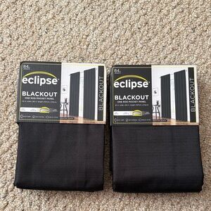 NWT Eclipse Blackout Curtain Panels in Black - Pack of 2